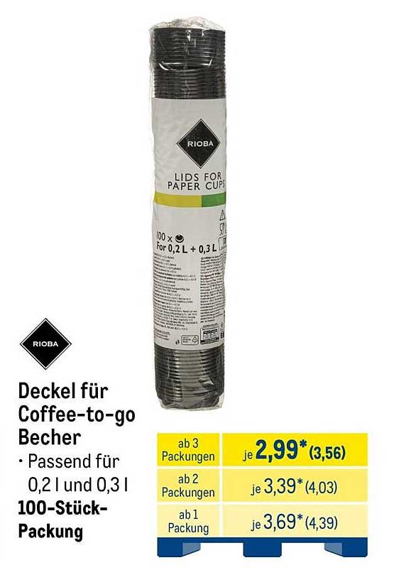 Deckel für Coffee-to-go Becher