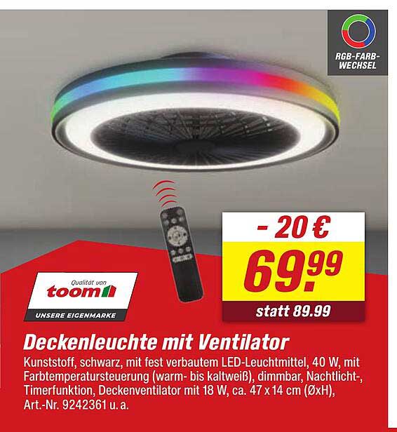 Deckenleuchte mit Ventilator