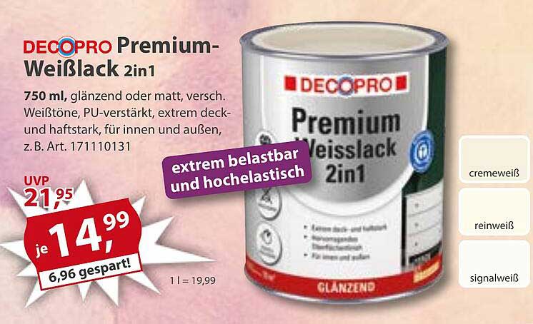 DECOPRO Premium-Weißlack 2in1