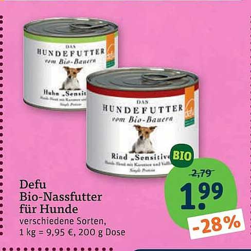 Defu Bio-Nassfutter für Hunde