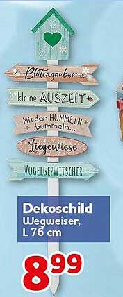 Dekoschild Wegweiser, L 76 cm