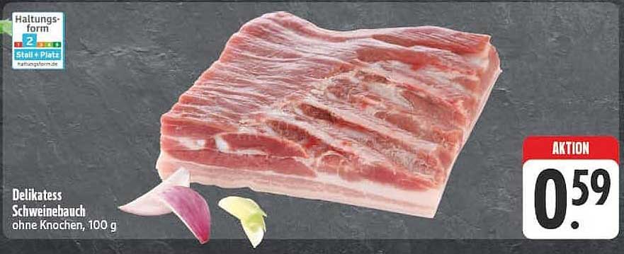 Delikatess Schweinebauch ohne Knochen, 100 g