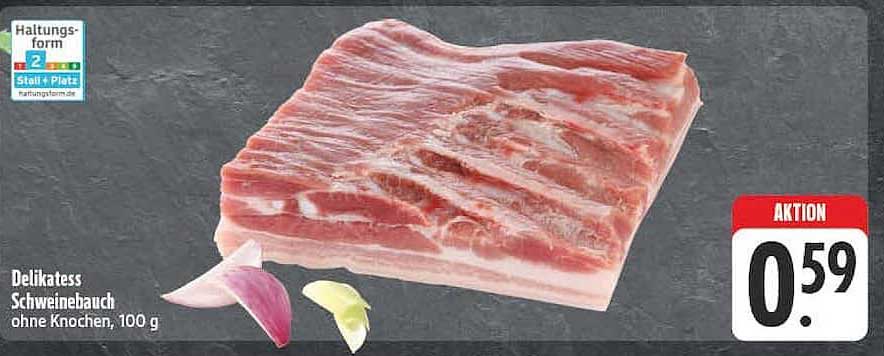 Delikatess Schweinebauch ohne Knochen, 100 g