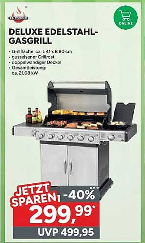 DELUXE EDELSTAHL-GASGRILL