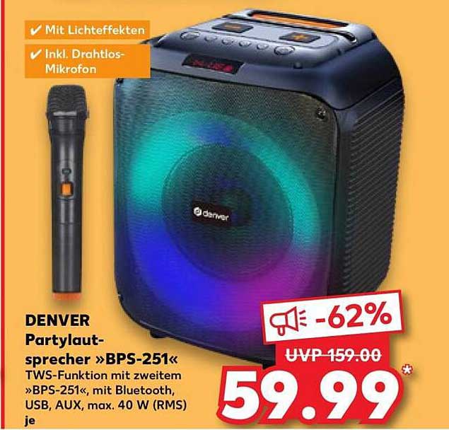 DENVER Partylautsprecher »BPS-251«