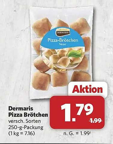 Dermaris Pizza Brötchen verssch. Sorten 250-g-Packung (1 kg = 7,16)