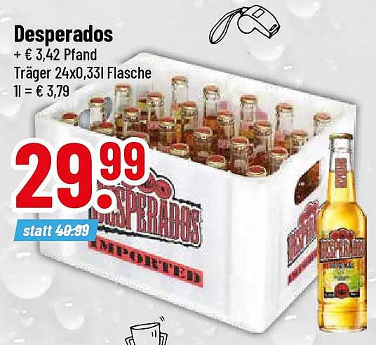 Desperados + € 3,42 Pfand Träger 24x0,33l Flasche
