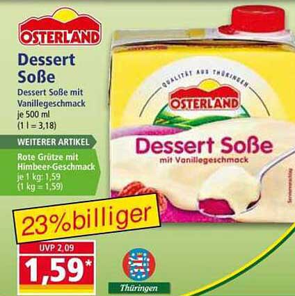 Dessert Soße mit Vanillegeschmack