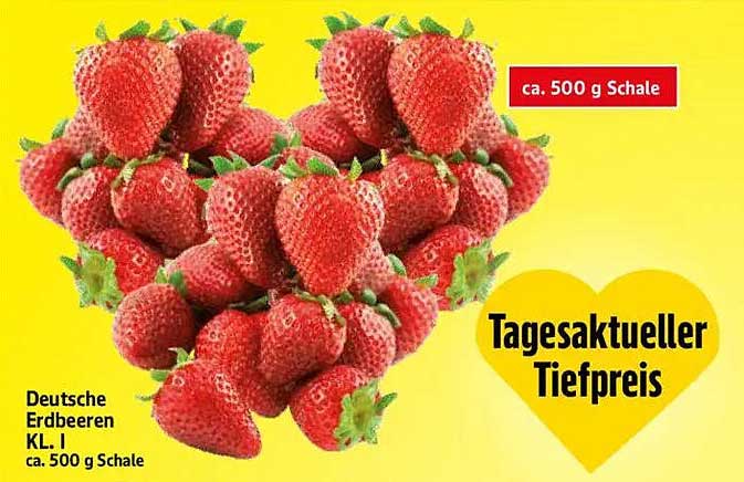 Deutsche Erdbeeren Kl. I ca. 500 g Schale