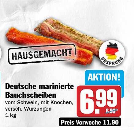 Deutsche marinierte Bauchscheiben