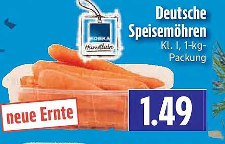 Deutsche Speisemöhren Kl. I 1-kg-Packung