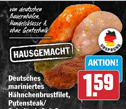 Deutsches mariniertes Hähnchenbrustfilet, Putensteak/