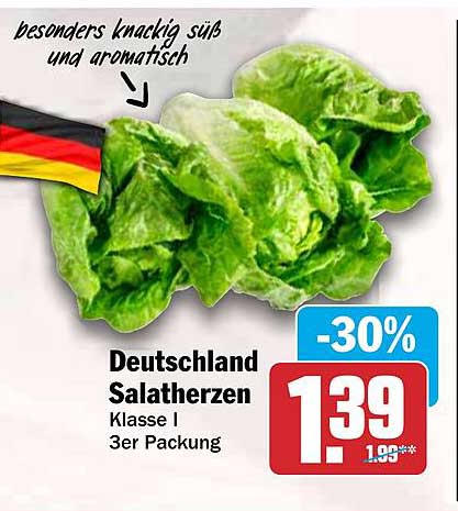 Deutschland Salatherzen Klasse I 3er Packung