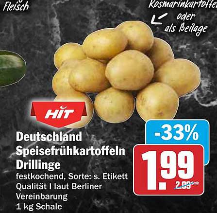 Deutschland Speisefrühkartoffeln Drillinge