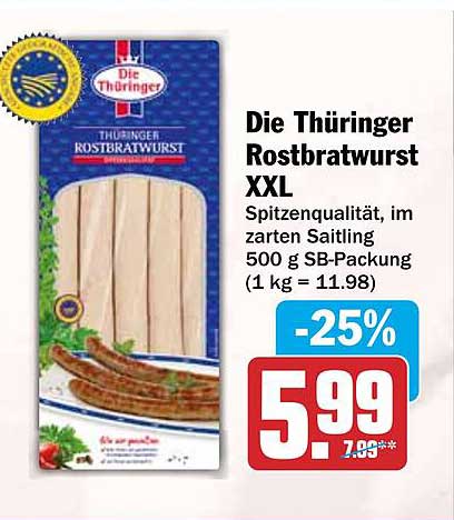 Die Thüringer Rostbratwurst XXL