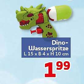 Dino-Wasserspritze L 15 x B 4 x H 10 cm