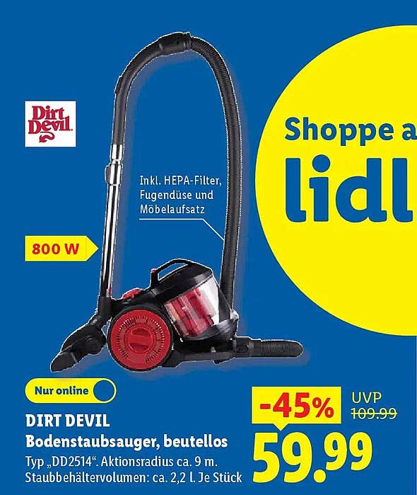 DIRT DEVIL Bodenstaubsauger, beutellos