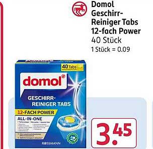 Domol Geschirr-Reiniger Tabs 12-fach Power 40 Stück