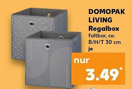DOMOPAK LIVING Regalbox faltbar, ca. B/H/T 30 cm je