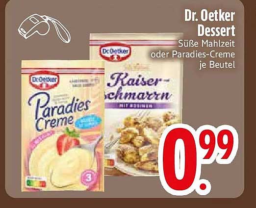Dr. Oetker Dessert Süße Mahlzeit oder Paradies-Creme je Beutel