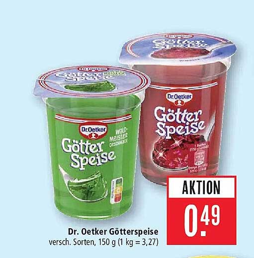 Dr. Oetker Götterspeise versch. Sorten, 150 g (1 kg = 3,27)