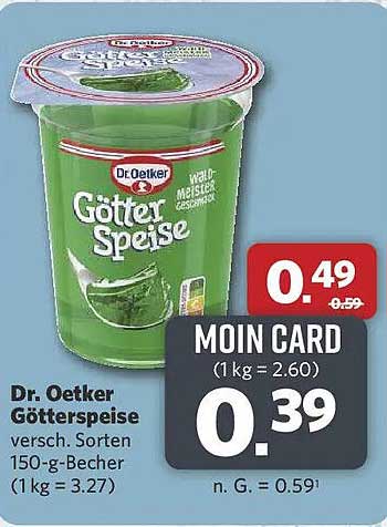 Dr. Oetker Götterspeise versch. Sorten 150-g-Becher (1 kg = 3.27)