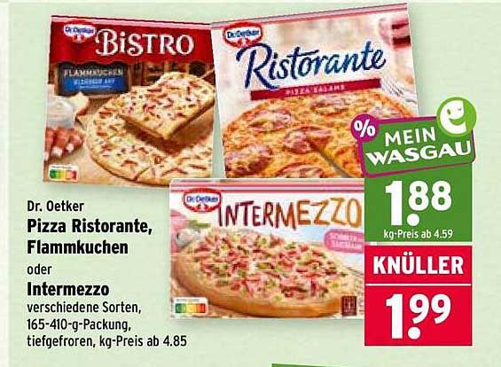 Dr. Oetker Pizza Ristorante, Flammkuchen oder Intermezzo
