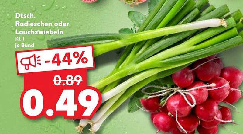 Dtsch. Radieschen oder Lauchzwiebeln Kl. I je Bund