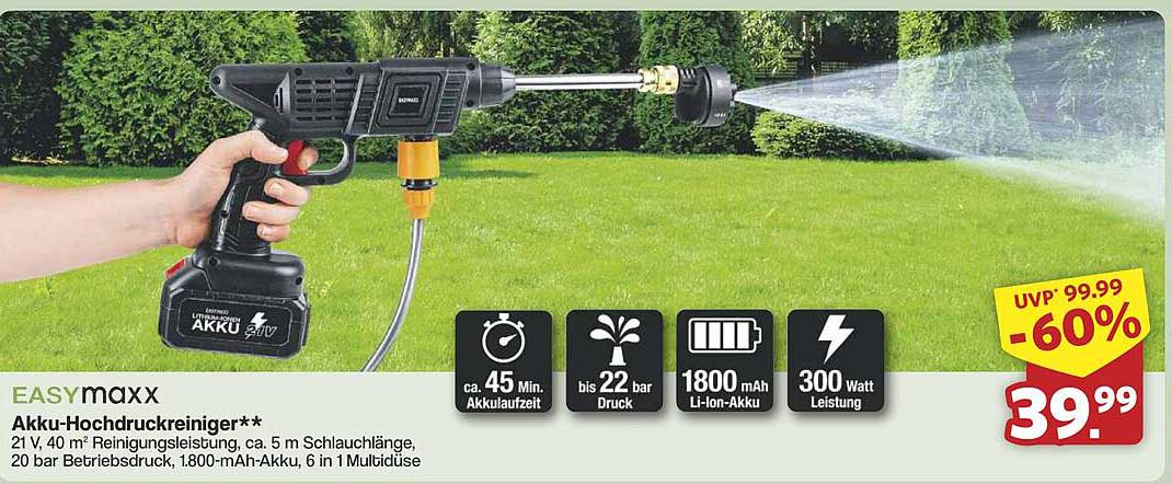 EASYmaxx Akku-Hochdruckreiniger**