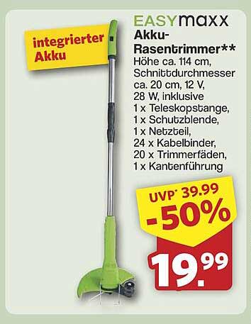 EASYmaxx Akku-Rasentrimmer**