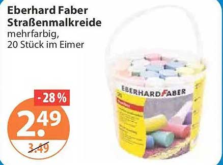 Eberhard Faber Straßenmalkreide mehrfarbig, 20 Stück im Eimer