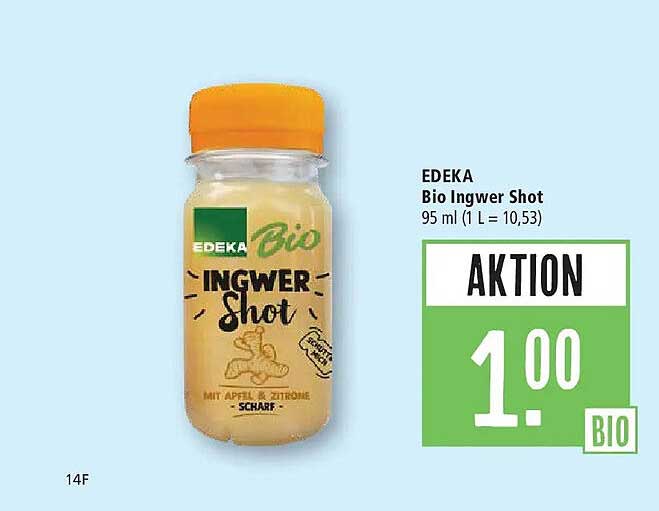 EDEKA Bio Ingwer Shot 95 ml (1 l = 10,53)
