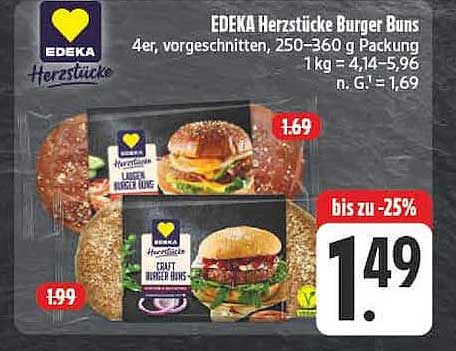 EDEKA Herzstücke Burger Buns