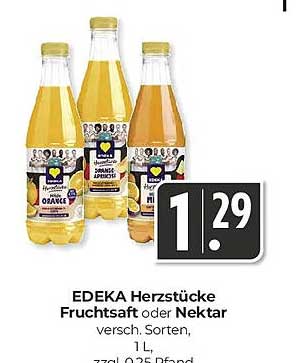 EDEKA Herzstücke Fruchtsaft oder Nektar versch. Sorten, 1 l