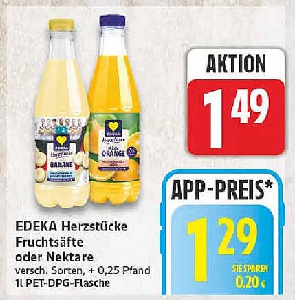 EDEKA Herzstücke Fruchtsäfte oder Nektare