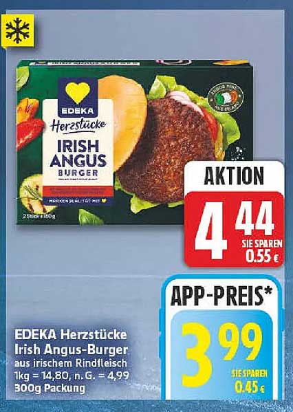 EDEKA Herzstücke Irish Angus-Burger