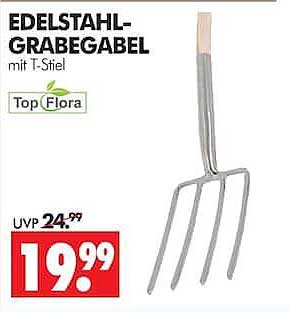 EDELSTAHL-GRABEGABEL mit T-Stiel