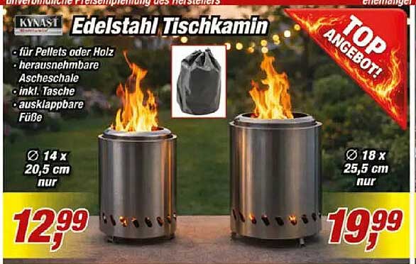 Edelstahl Tischkamin