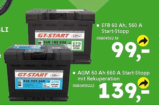EFB 60 Ah, 560 A Start-Stop