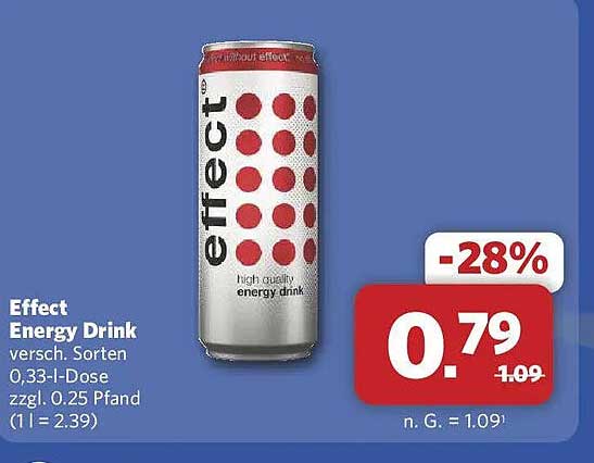 Effect Energy Drink versch. Sorten 0.33-l-Dose zzgl. 0.25 Pfand (1 l = 2.39)