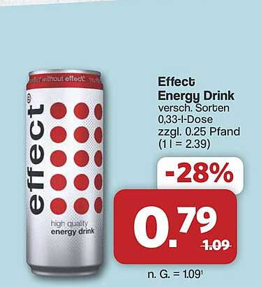Effect Energy Drink versch. Sorten 0,33-l-Dose zzgl. 0.25 Pfand (1 l = 2.39)