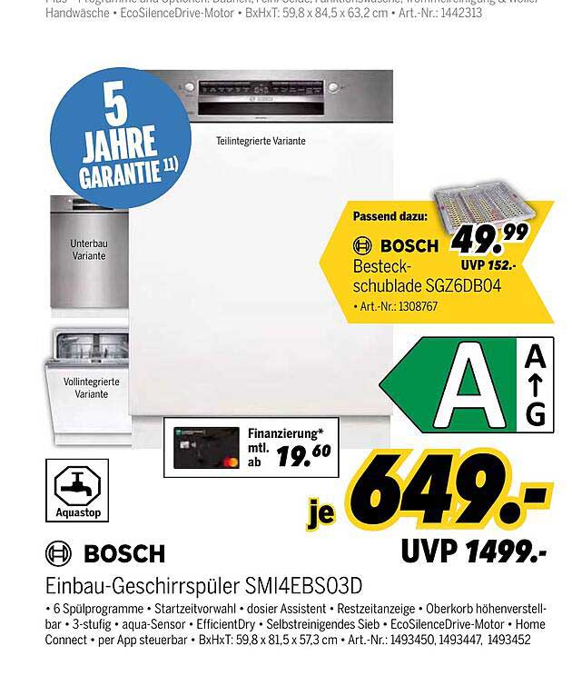 Einbau-Geschirrspüler SMI4EBS03D