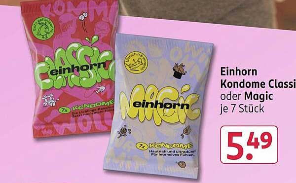 Einhorn Kondome Classic oder Magic je 7 Stück