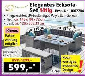 Elegantes Ecksofa-Set 14tlg.