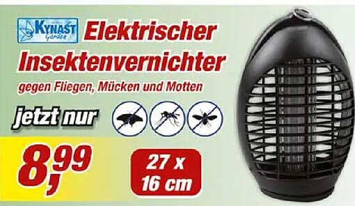 Elektrischer Insektenvernichter gegen Fliegen, Mücken und Motten