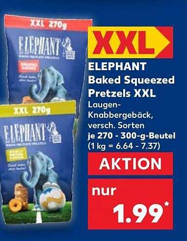 ELEPHANT Baked Squeezed Pretzels XXL