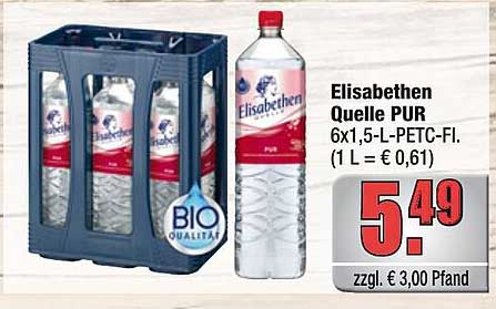 Elisabethen Quelle PUR 6x1,5-L-PET-Cfl. (1 L = € 0,61)