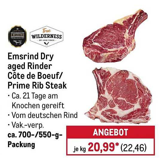Emsrind Dry aged Rinder Côte de Boeuf/ Prime Rib Steak