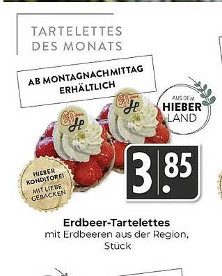 Erdbeer-Tartelettes mit Erdbeeren aus der Region, Stück