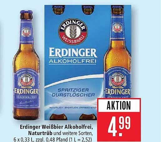 Erdinger Weißbier Alkoholfrei, naturtrüb und weitere Sorten,